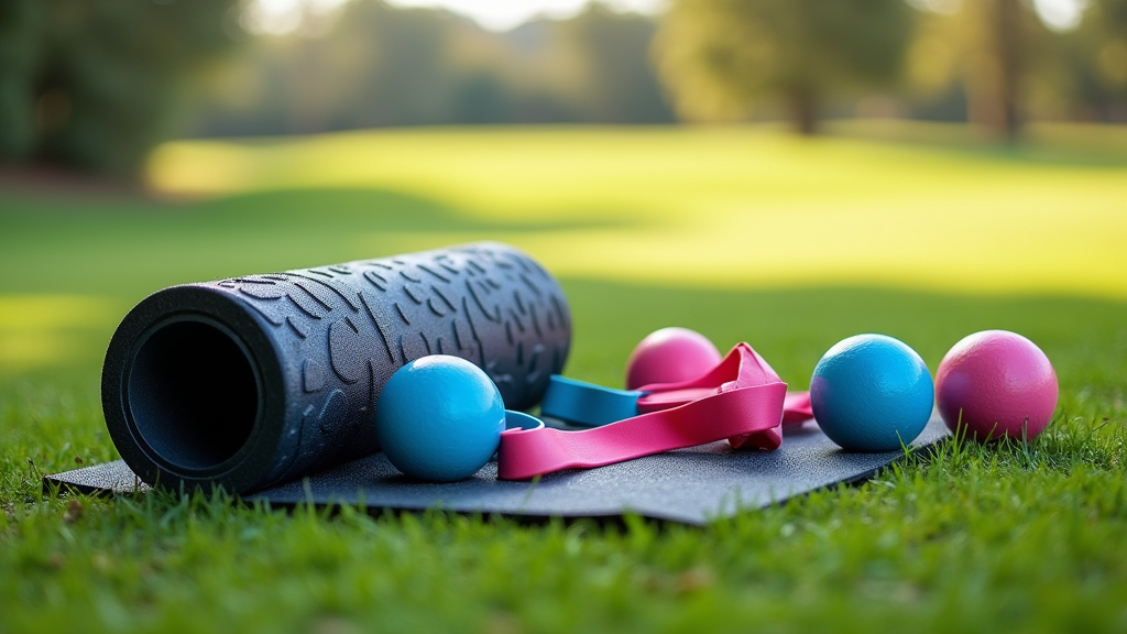 golf stretch equipment on grass